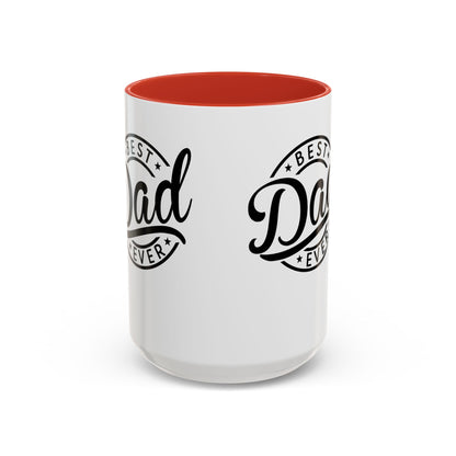 Best Dad Ever Accent Coffee Mug — Black Handle & Inner Rim, Father's Day Gift (11oz & 15oz)