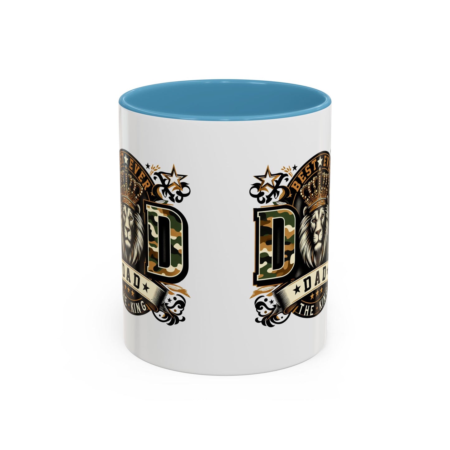 Dad Coffee Mug — "Best Ever Dad" Lion Crest Accent Mug (11/15oz)