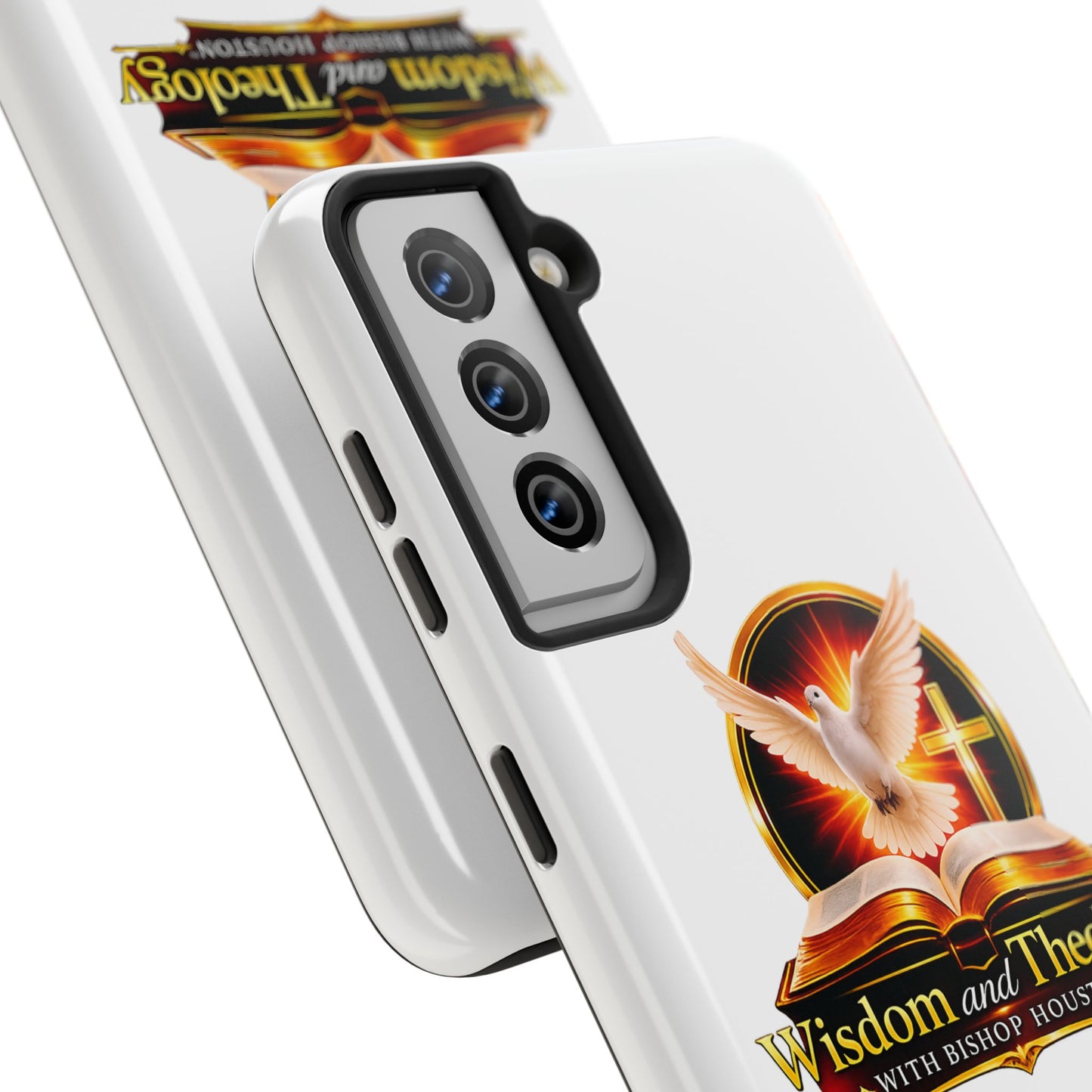 Wisdom and Theology Tough Phone Case — Christian Dove & Cross Design