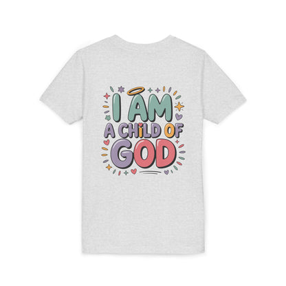 I Am A Child of God Youth Tee — Cute Pastel Christian Kids T-Shirt