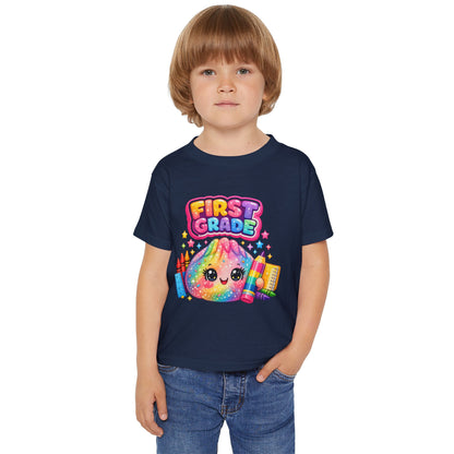First Grade Toddler T‑Shirt — Cute Rainbow Squishie Back-to-School Tee