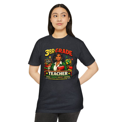 3rd Grade Teacher T‑Shirt – Black Excellence in Education Design