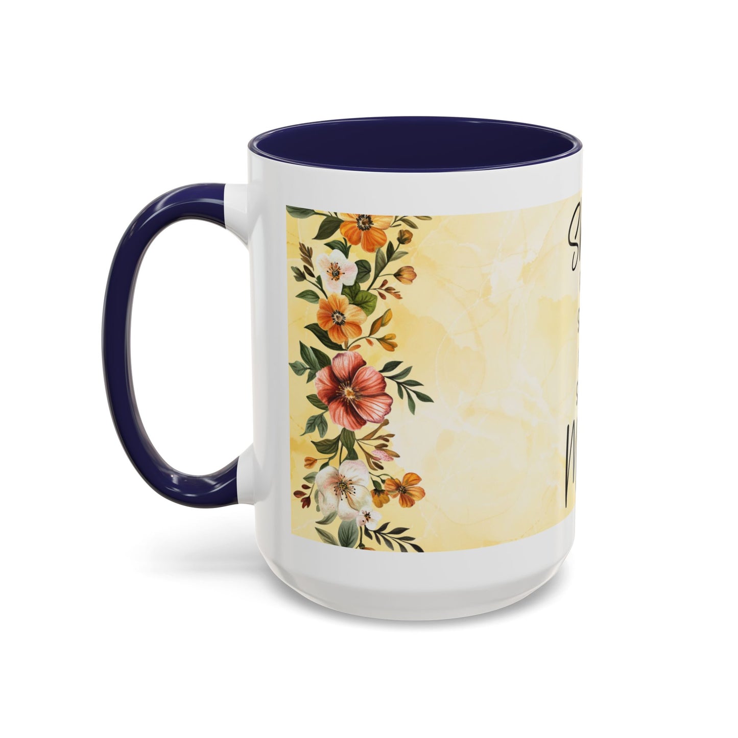 She Is Mom Floral Accent Coffee Mug — 'She is Peace, She is Home' Mother's Day Gift