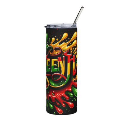 20oz Stainless Steel Tumbler — Colorful JUNKIE Drip Design, Insulated Travel Cup