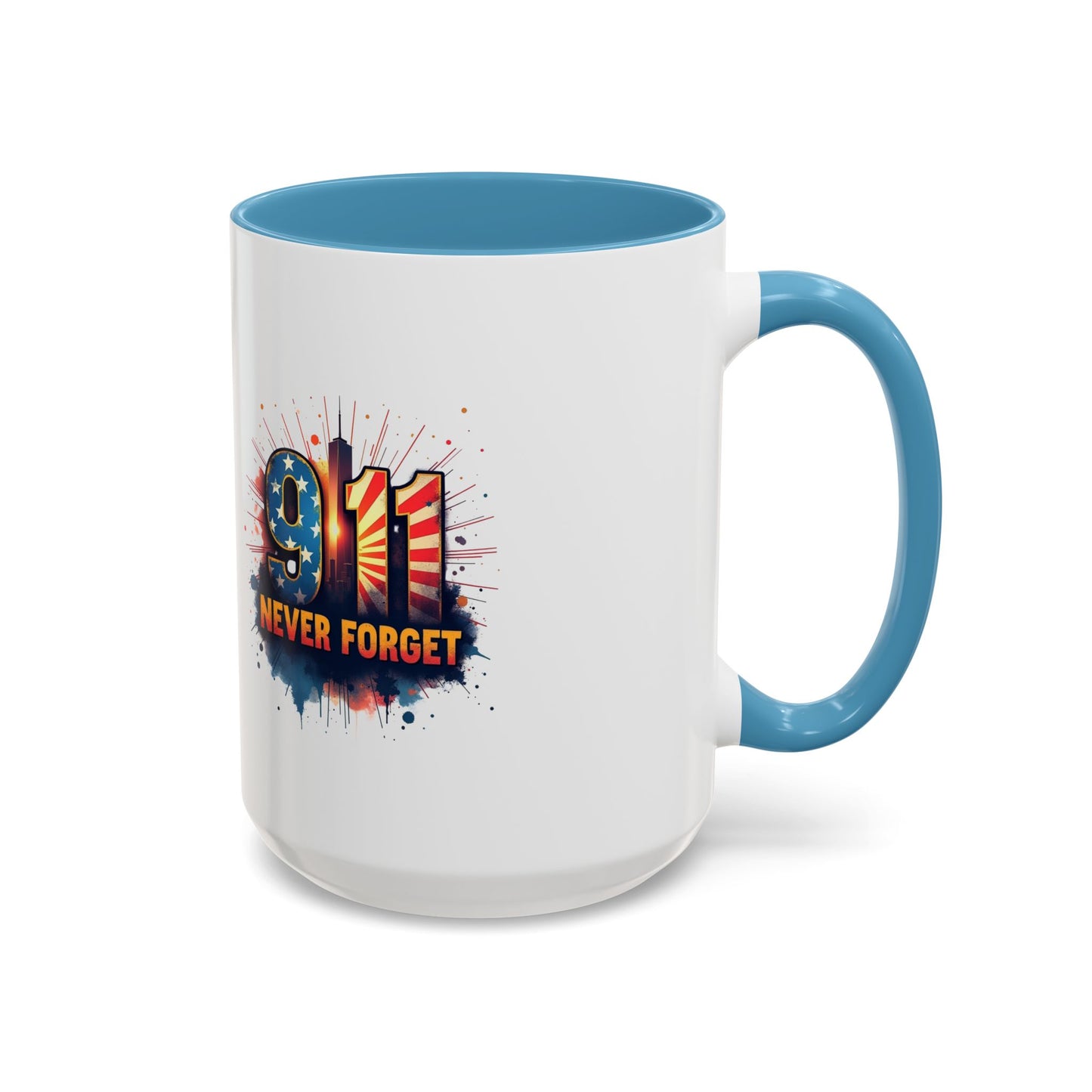 9/11 Never Forget Coffee Mug — Patriotic Memorial Accent Mug