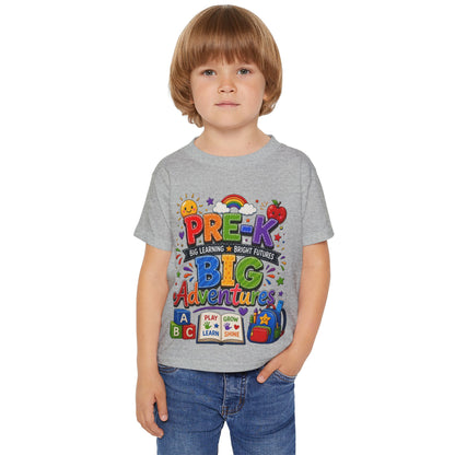 Pre-K Big Adventures Toddler T-Shirt — Bright Back-to-School Preschool Shirt