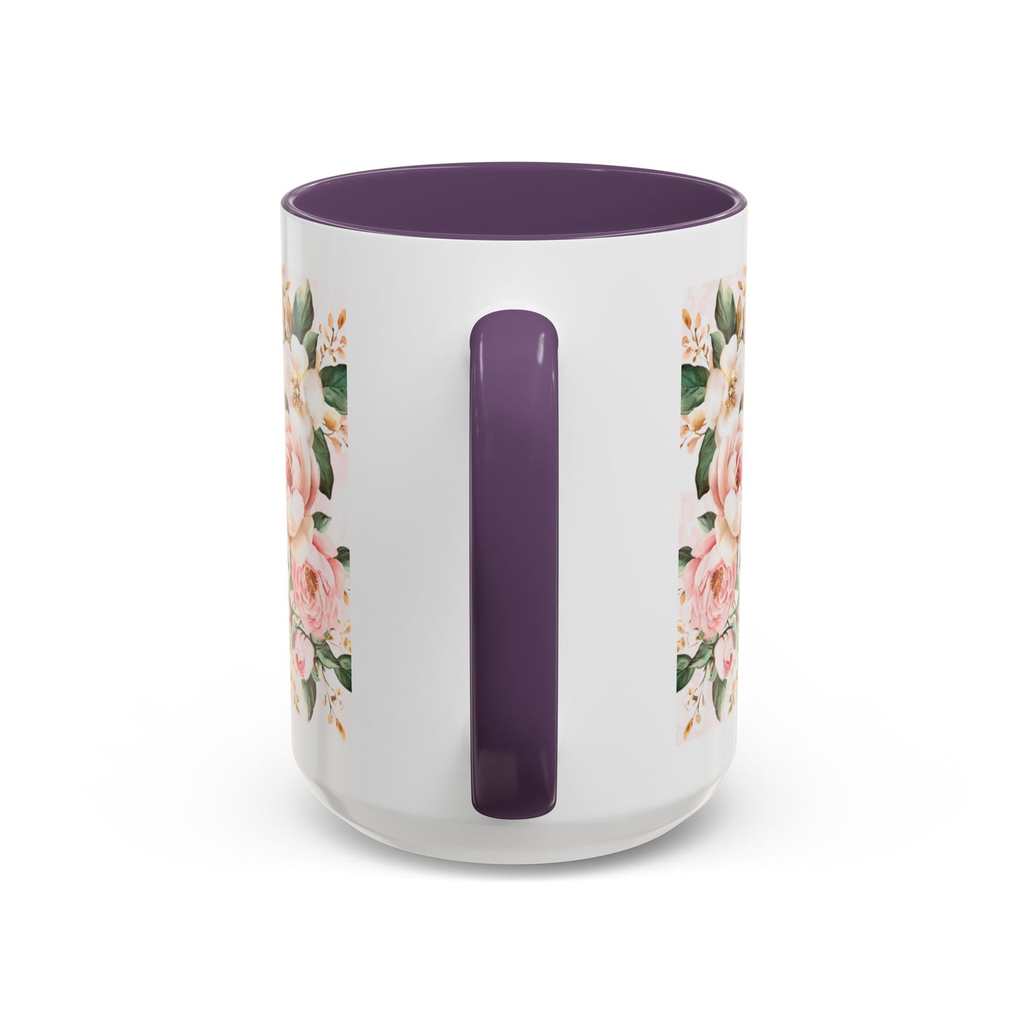 Mom Floral Accent Coffee Mug — Pink Roses Mother's Day Gift (11/15oz)