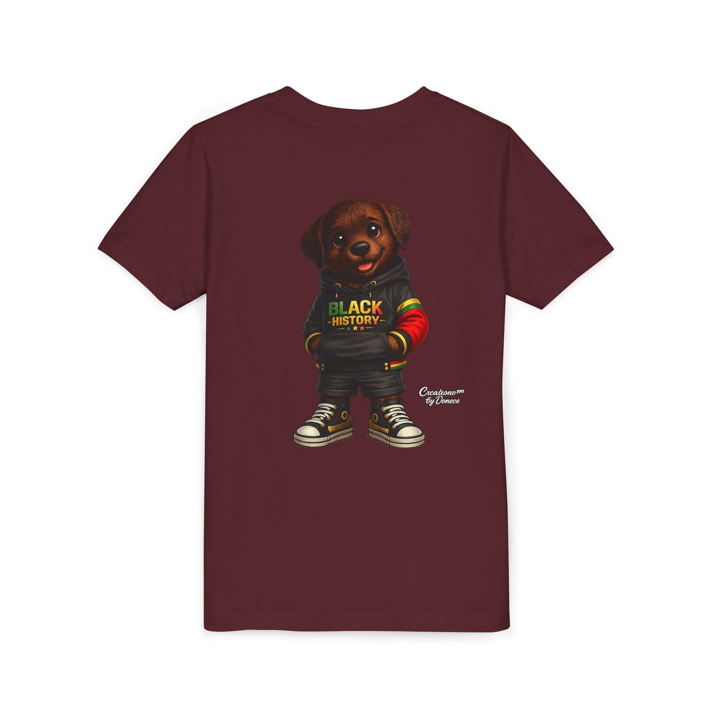 Youth Tee — Cute Puppy 'Black History' Graphic Shirt