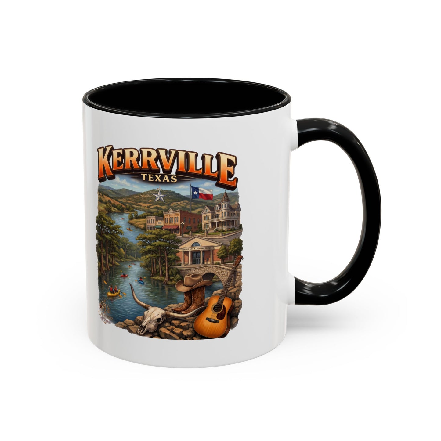 Kerrville Texas Souvenir Coffee Mug — Scenic Riverfront Design (11/15oz)