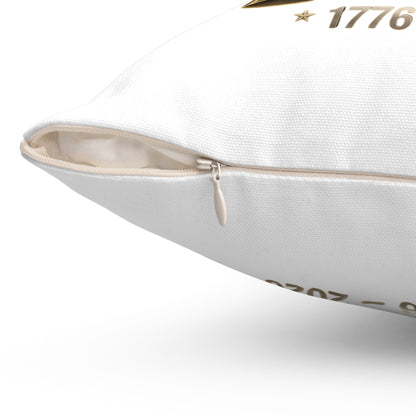 America 250 Commemorative Throw Pillow — "Built by Generations 1776–2026"