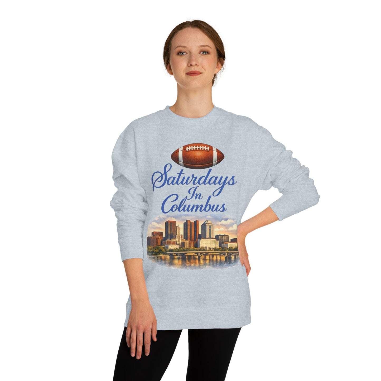 Saturdays in Columbus Sweatshirt — Football City Skyline Crewneck