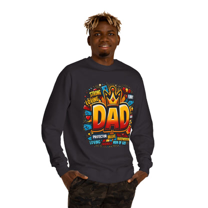 Dad Graphic Sweatshirt – Crowned 'DAD' Tribute Design for Father’s Day