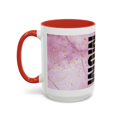 Mom Definition Accent Coffee Mug – Inspirational Pink Marble Mother’s Day Gift (11/15oz)