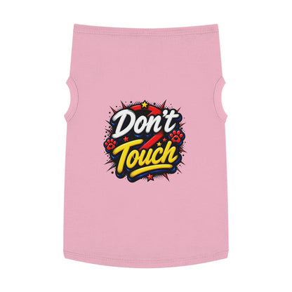 Pet Tank Top - "Don't Touch" Graphic Dog/Cat Shirt with Bold Paw Print Design