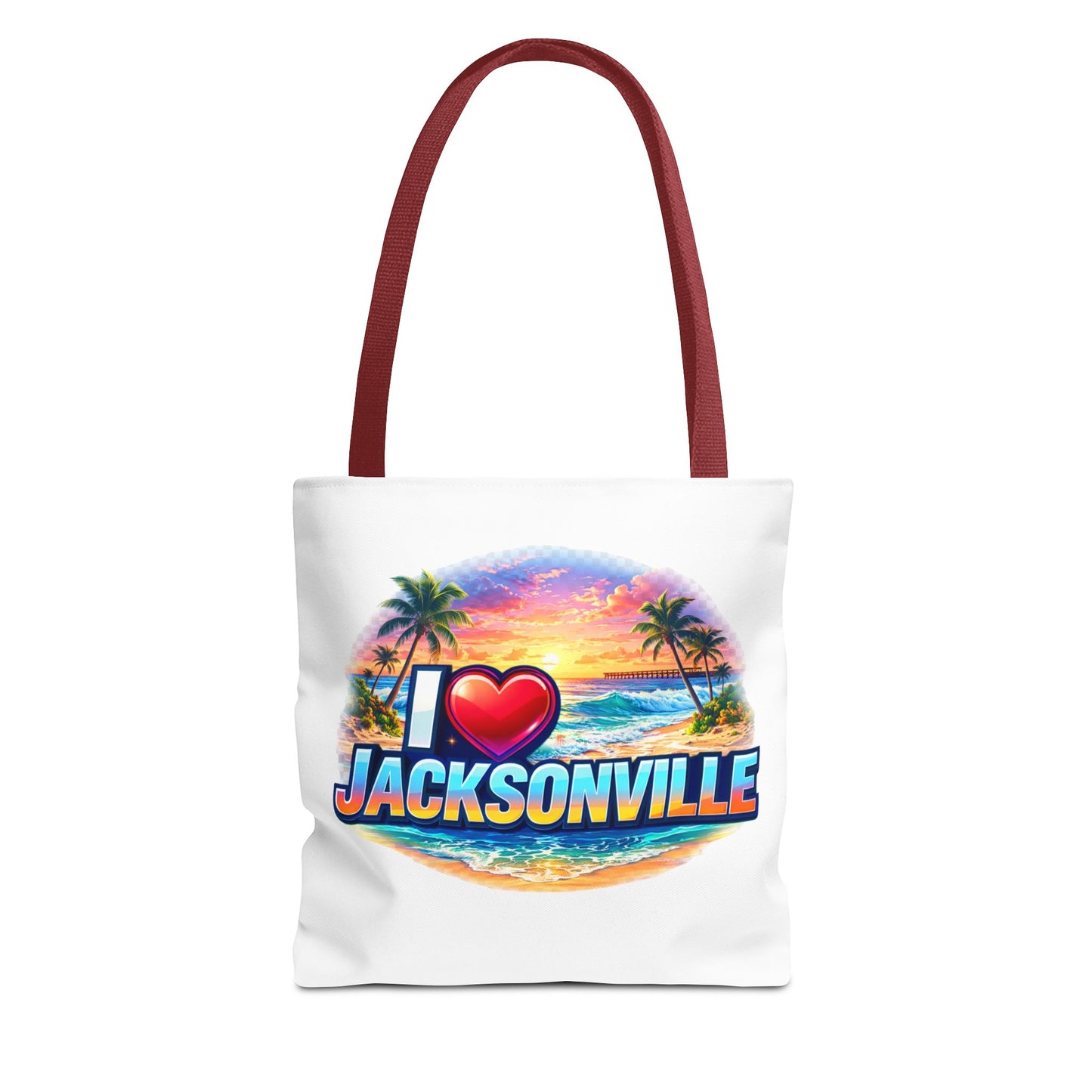 Jacksonville Beach Tote Bag – I  Jacksonville Sunset Graphic
