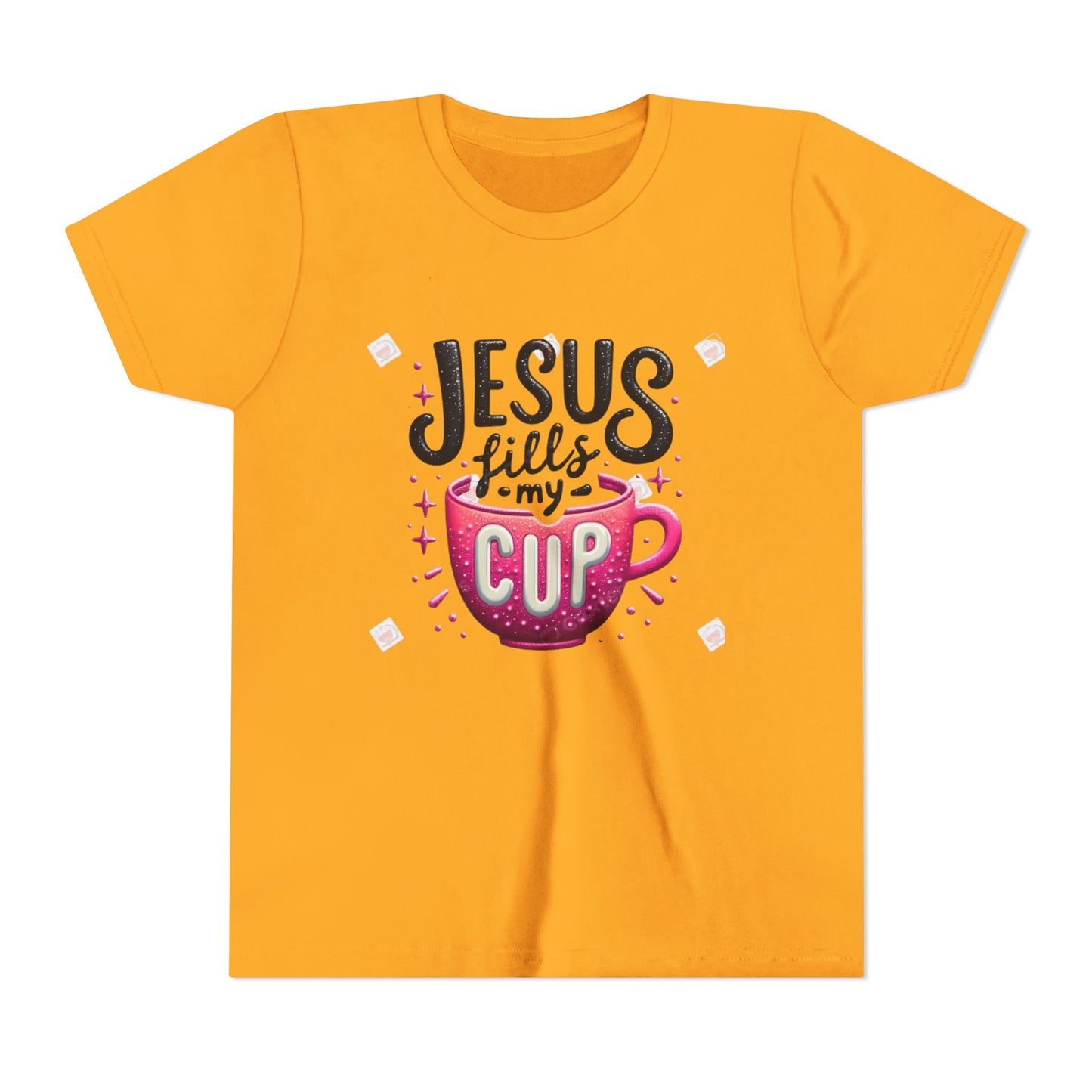 Jesus Fills My Cup Youth Tee — Christian Faith Kids Shirt