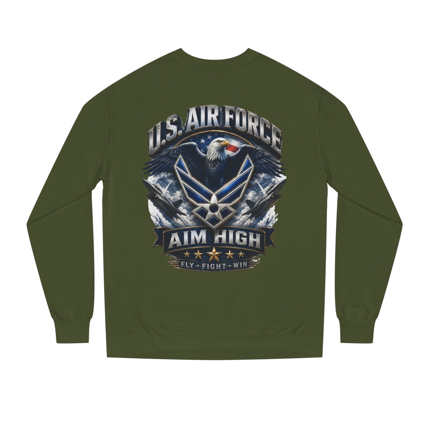 Air Force Crewneck Sweatshirt — "U.S. Air Force Aim High" Military Logo Pullover