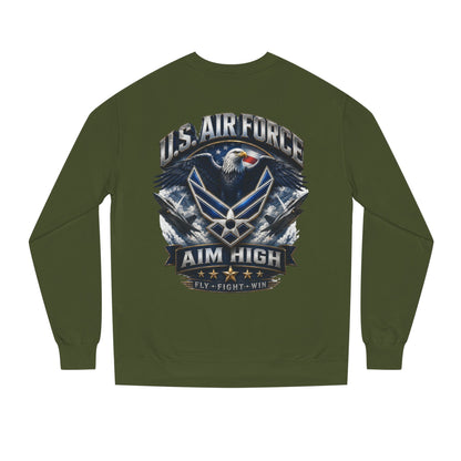 Air Force Crewneck Sweatshirt — "U.S. Air Force Aim High" Military Logo Pullover