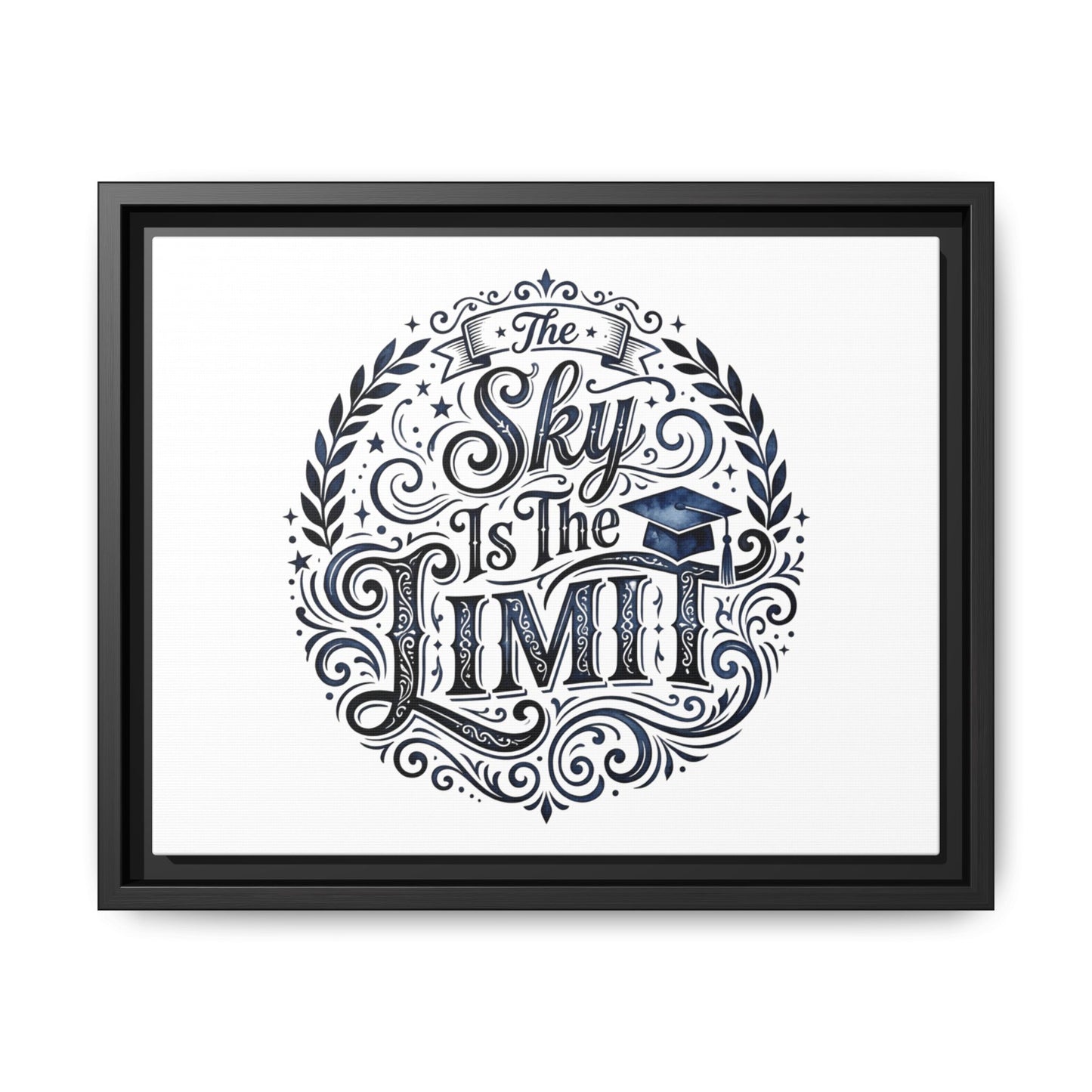 The Sky Is The Limit Framed Canvas — Inspirational Graduation Wall Art