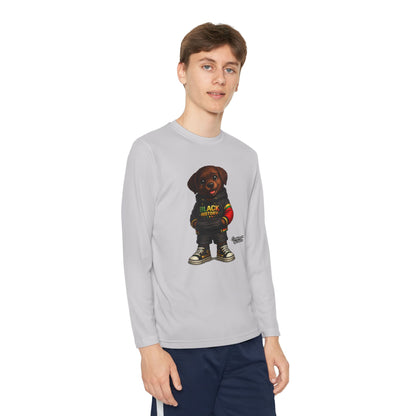 Kids Long Sleeve Tee — Rasta Teddy 'Black Excellence' Graphic