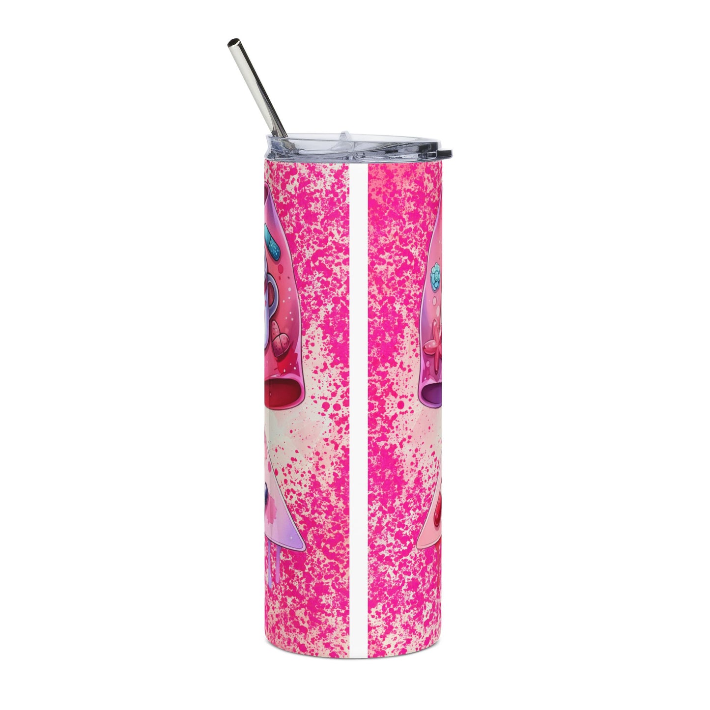 20oz Pink Nurse Tumbler — Medical Bow, Stethoscope & Bandage Design