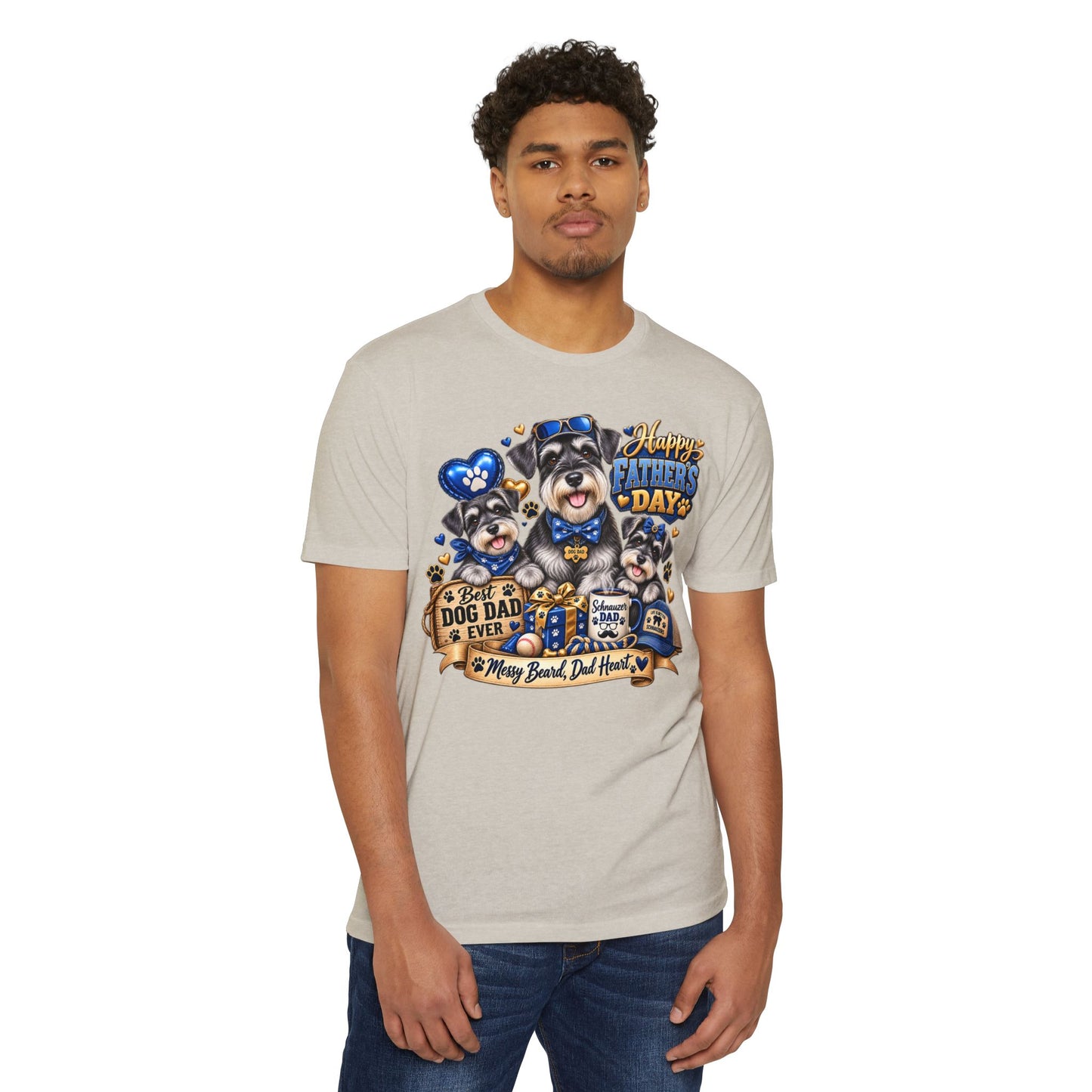 Father's Day Dog Dad T-Shirt – "Best Dog Dad Ever" Paw Print Tee