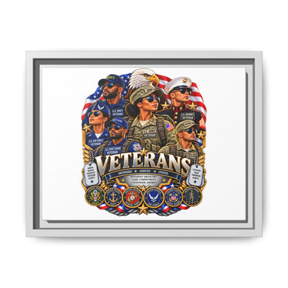 Veterans Tribute Matte Canvas Framed Wall Art