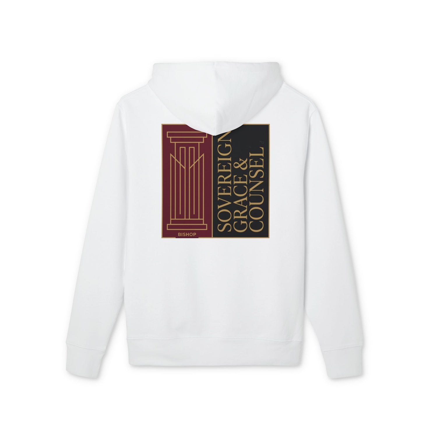 Sovereign Grace & Counsel Hoodie — Graphic Pullover with Regal Column Design