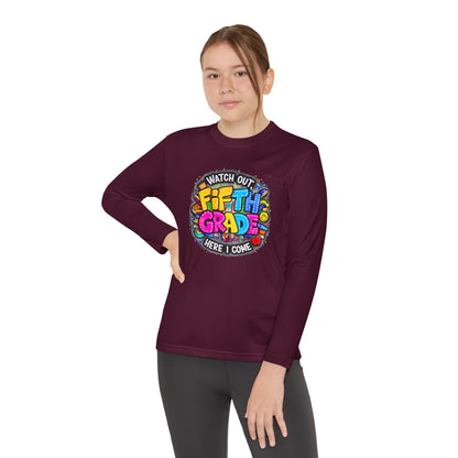 Fifth Grade T-Shirt — "Watch Out! Here I Come" Youth Long Sleeve
