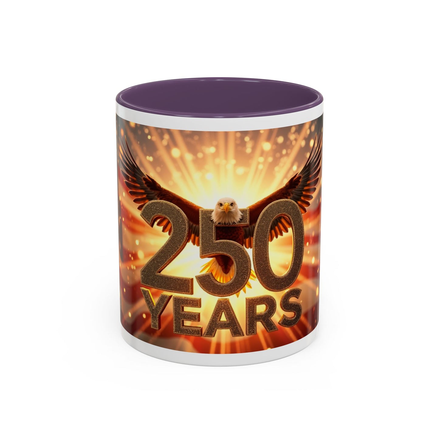 250 Years Commemorative Coffee Mug — Patriotic Eagle & American Flag Accent (11/15oz)