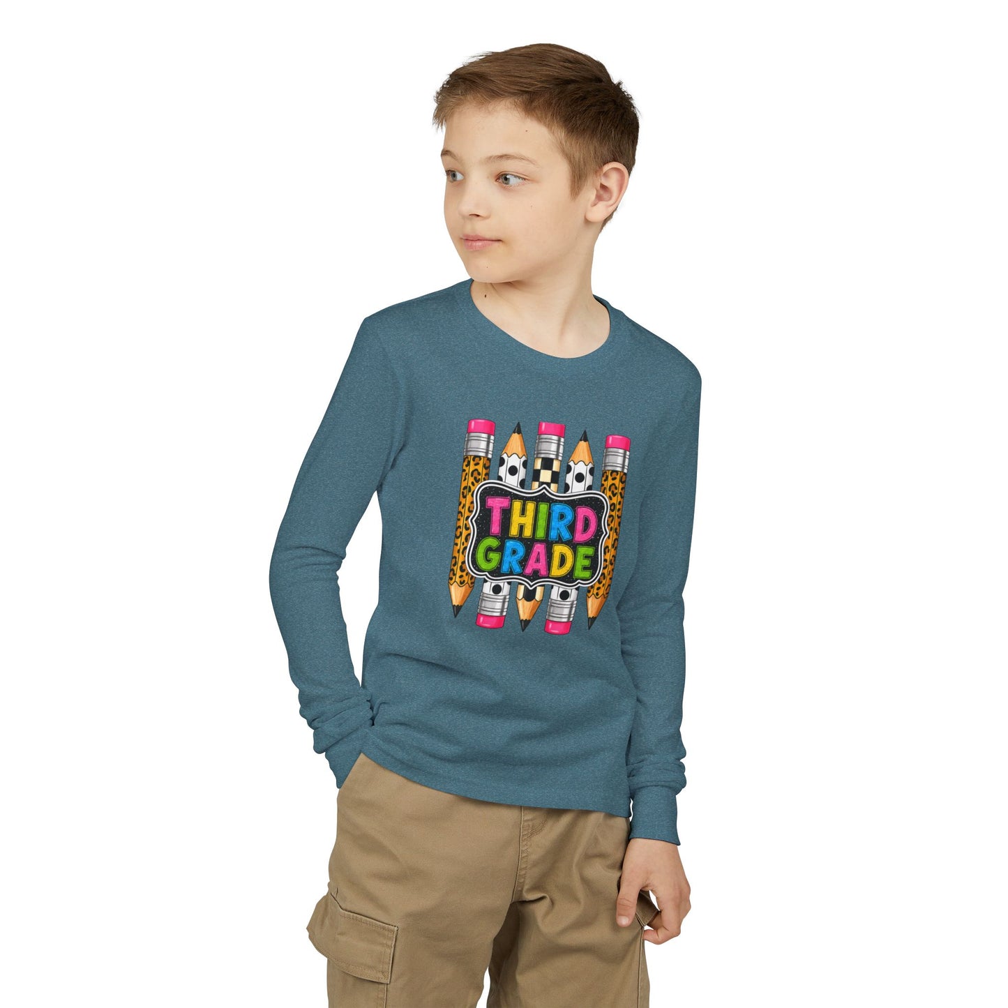 Third Grade Pencil Graphic Long Sleeve Tee