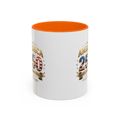 America 250 Coffee Mug — Patriotic 1776–2026 Anniversary Accent Mug