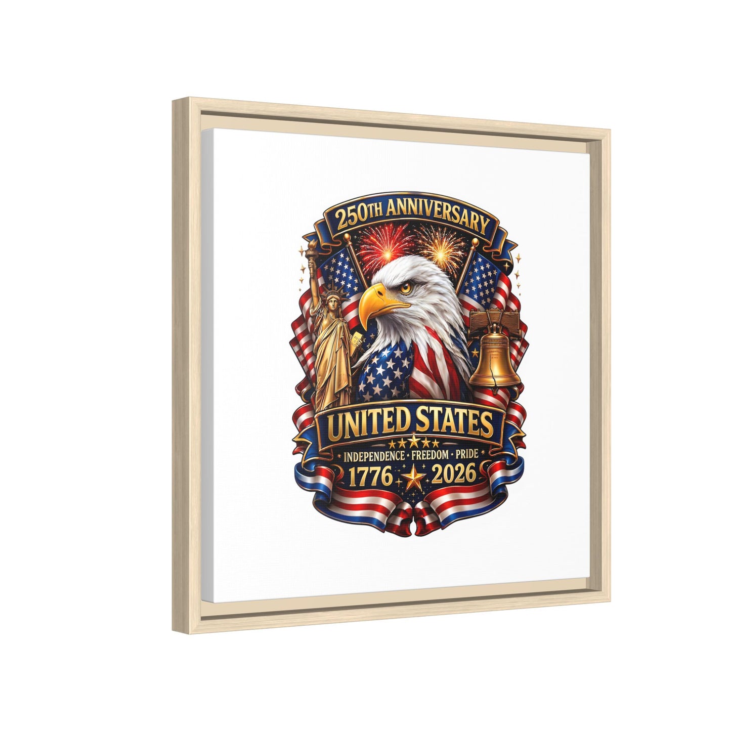 250th Anniversary United States Framed Canvas - Patriotic Eagle 1776–2026