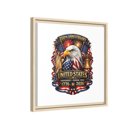 250th Anniversary United States Framed Canvas - Patriotic Eagle 1776–2026