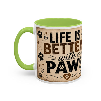 Dog & Cat Coffee Mug - "Less People, More Dogs & Cats" Accent Ceramic Mug