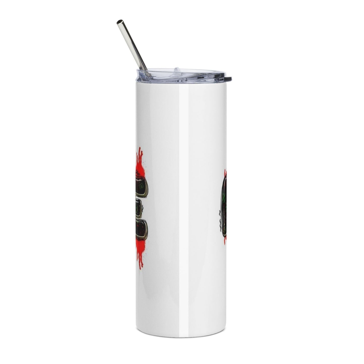20oz Stainless Tumbler — Rasta Fist Peace Graphic (Reggae Colors)