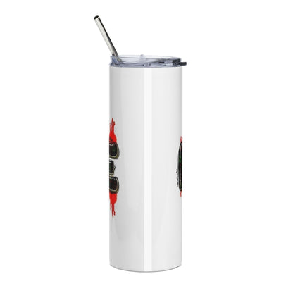 20oz Stainless Tumbler — Rasta Fist Peace Graphic (Reggae Colors)