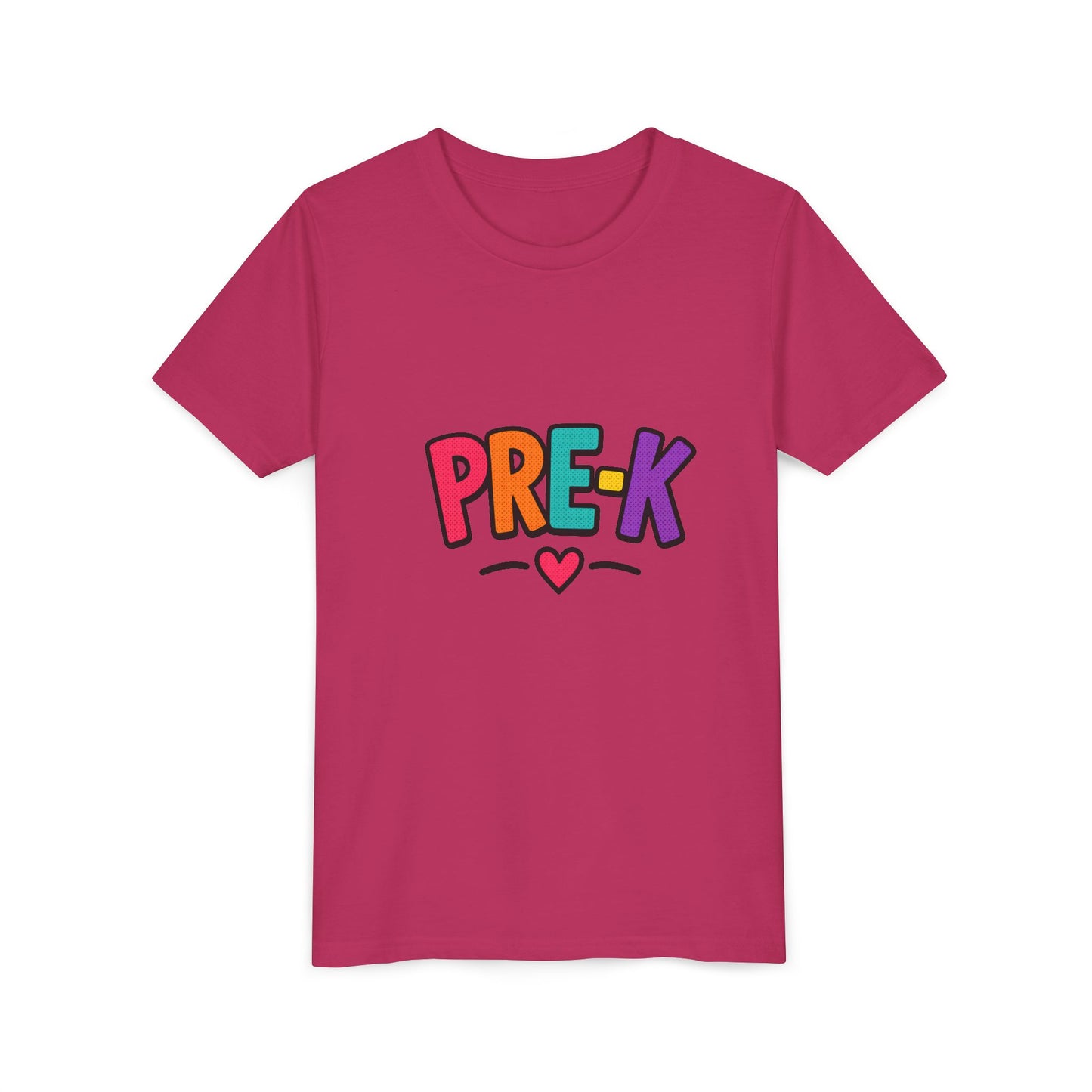 Pre-K Kids Tee — Colorful Heart Preschool Shirt for Boys & Girls