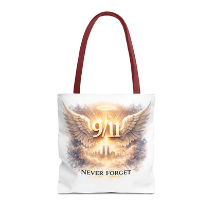 9/11 Memorial Tote Bag – 'Never Forget' Angel Wings Tribute