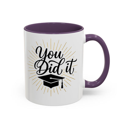 Graduation Coffee Mug — "You Did It" Cap Design