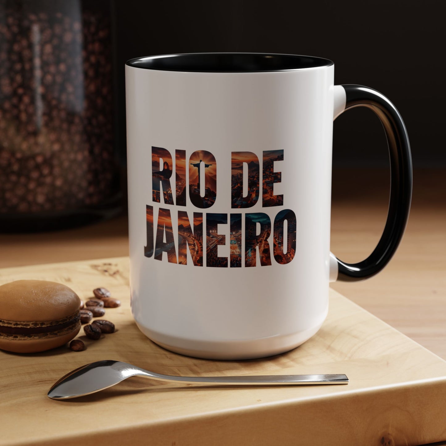 Rio de Janeiro Accent Coffee Mug — Scenic Typography Coffee Mug (11/15oz)