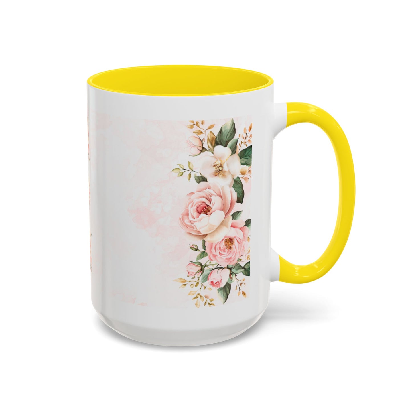 Mom Floral Accent Coffee Mug — Pink Roses Mother's Day Gift (11/15oz)
