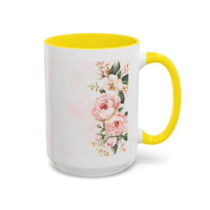 Mom Floral Accent Coffee Mug — Pink Roses Mother's Day Gift (11/15oz)