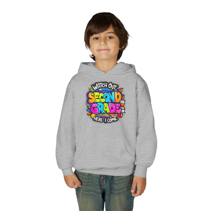 Second Grade Kids' Hoodie - "Watch Out Second Grade Here I Come" Back-to-School Sweatshirt