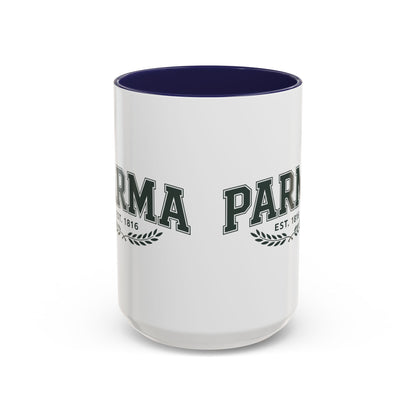 Parma Established 1816 Accent Coffee Mug — Vintage Collegiate Ceramic Coffee Cup