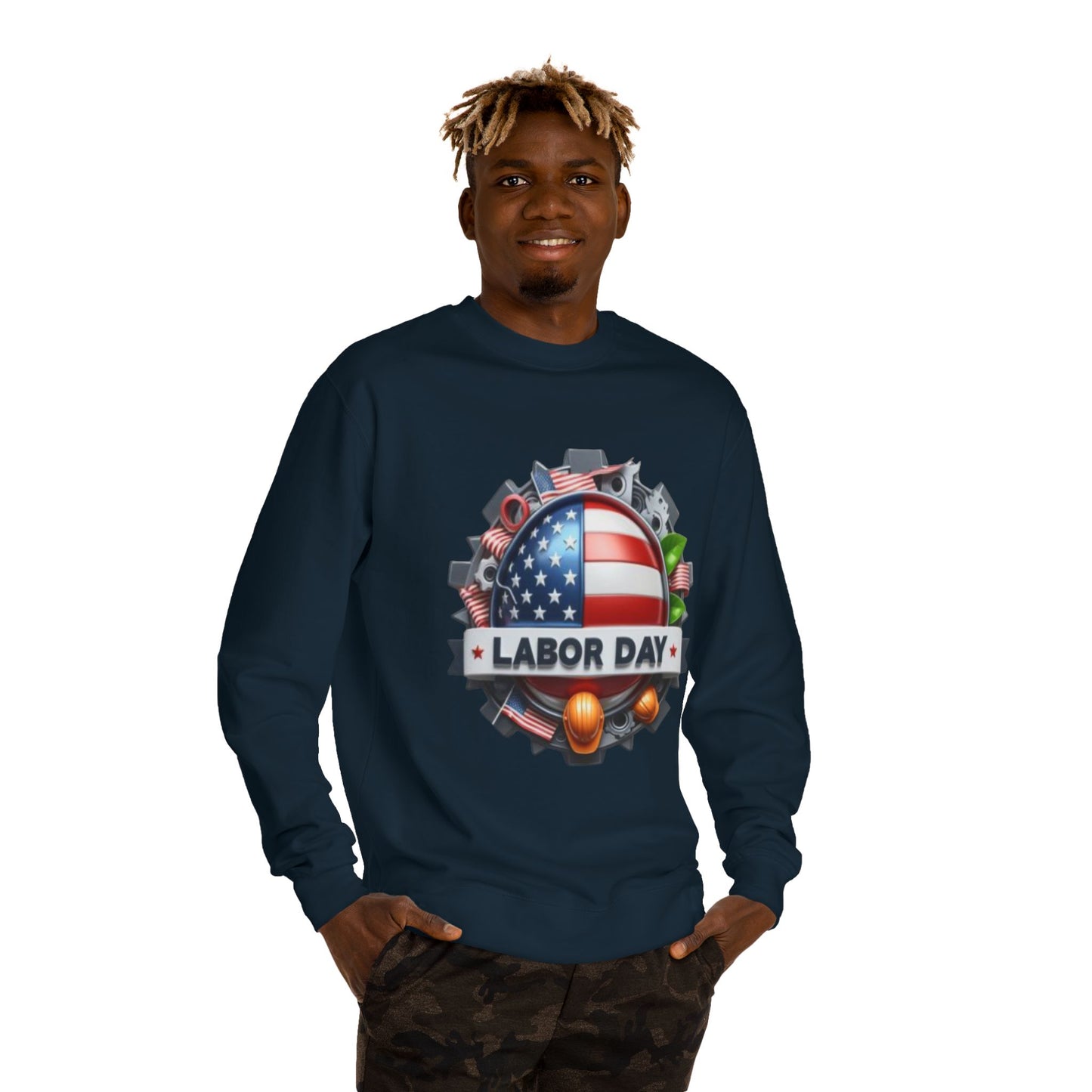 Labor Day Crewneck Sweatshirt – American Flag & Tools Workwear