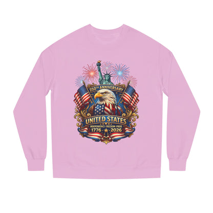 250th Anniversary United States Sweatshirt — Patriotic Eagle, Flags & Fireworks (1776–2026)