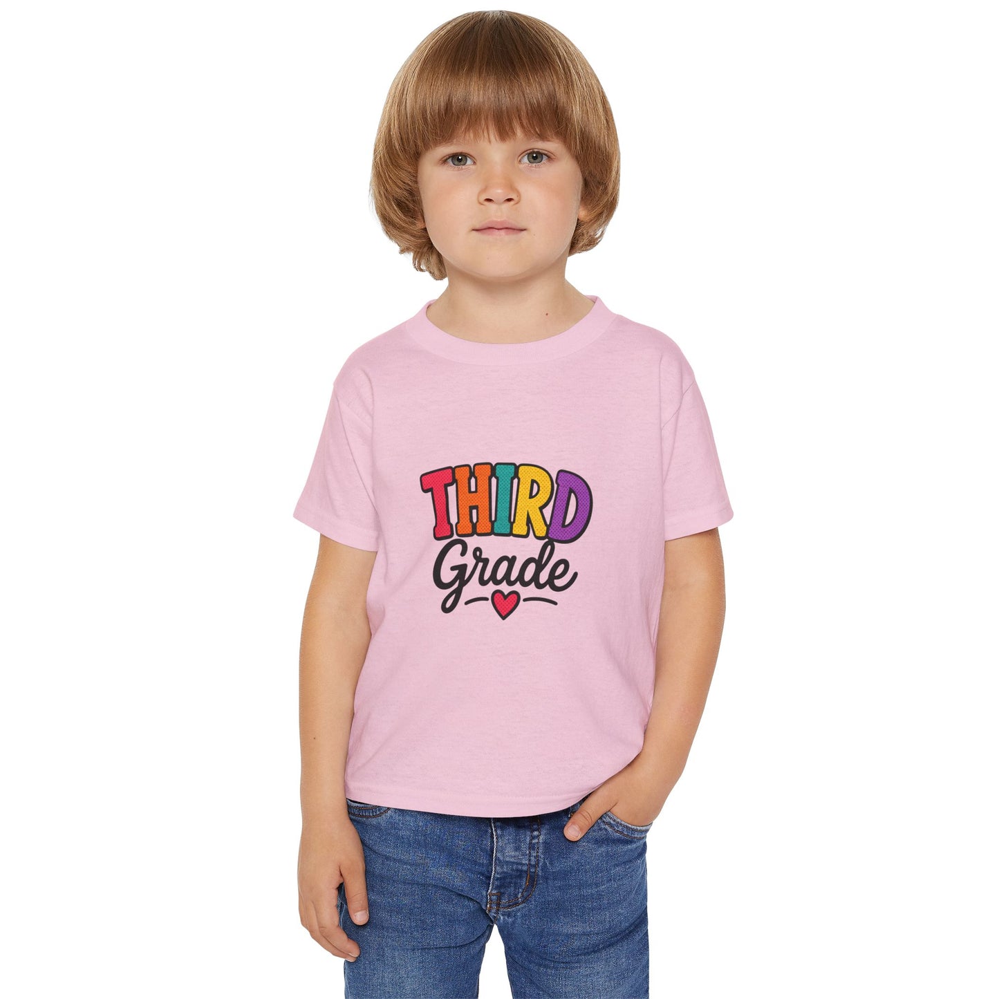 Third Grade Toddler T-Shirt – Colorful Back-to-School Shirt with Heart