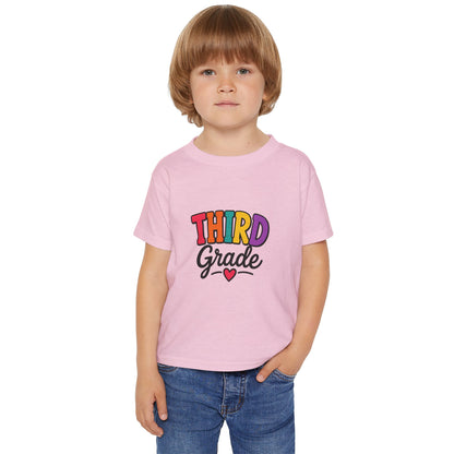 Third Grade Toddler T-Shirt – Colorful Back-to-School Shirt with Heart