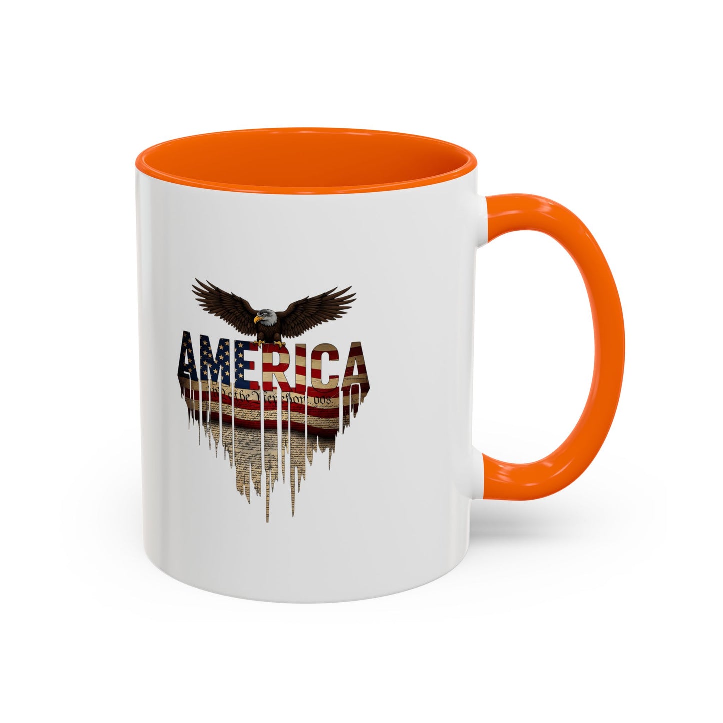 America Eagle Flag Accent Coffee Mug – Patriotic 11/15oz Ceramic